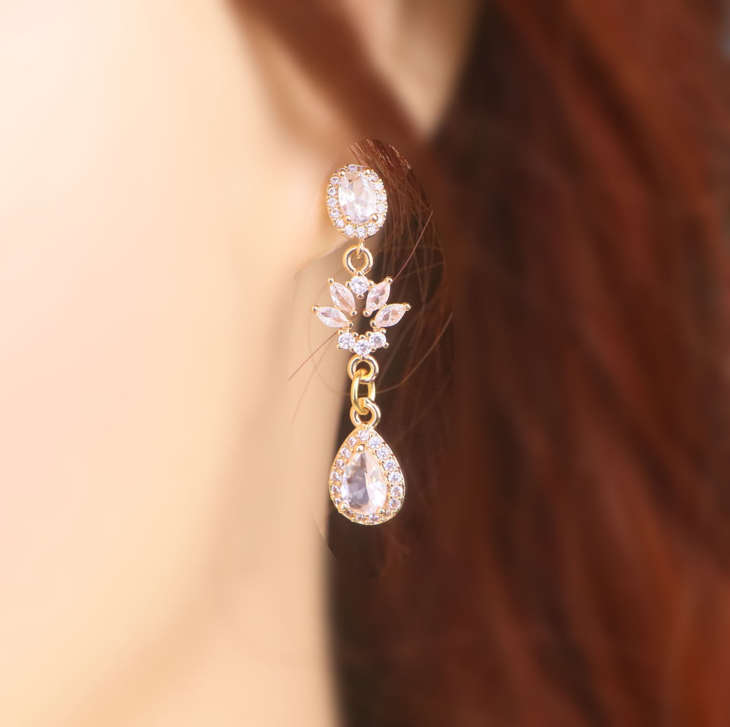 Gold Leaf Pearl Diamond Fairy Choker Necklace,Gold Bridal Wedding Necklace Earrings,Teardrop Necklace, Regency fairycore princess Jewelry