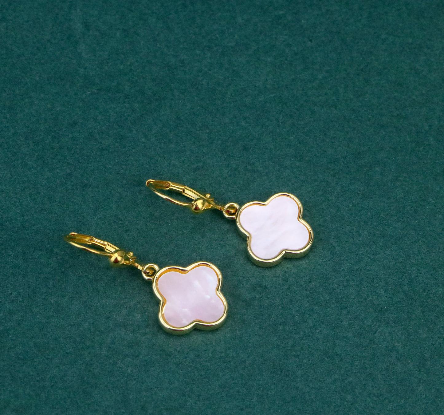 Gold Mother of Pearl Clover Pendant Necklace,Olive Leaf Vine Necklace