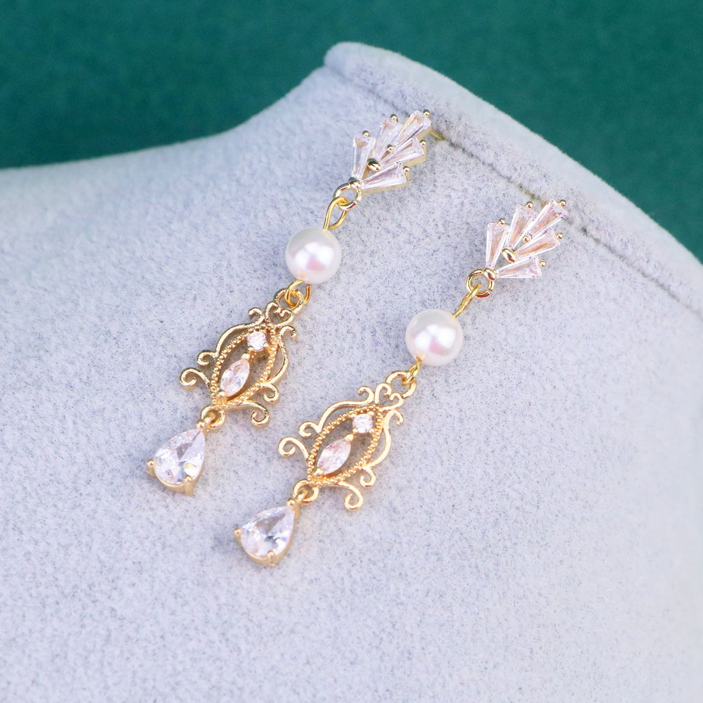 Bridal Pearl Rhinestones Drop Earrings Collection,Gold wedding earrings,Pearl wedding earrings,Diamond bridal earrings,Formal Occasion Jewelry