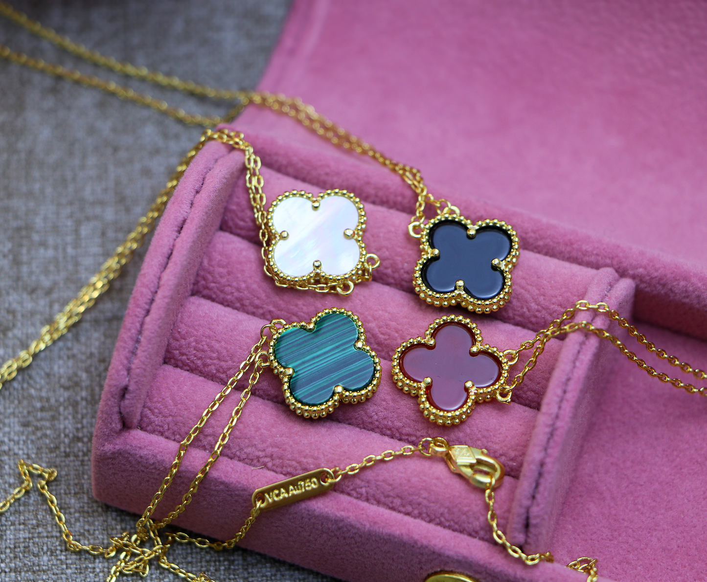 14K Gold Plated S925 Sterling silver 15mm Motif Mother Of Pearl Four Leaf Clover Necklace,High Quality Clover Necklace