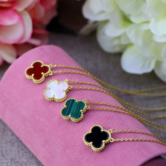 15mm mother of pealr clover necklace