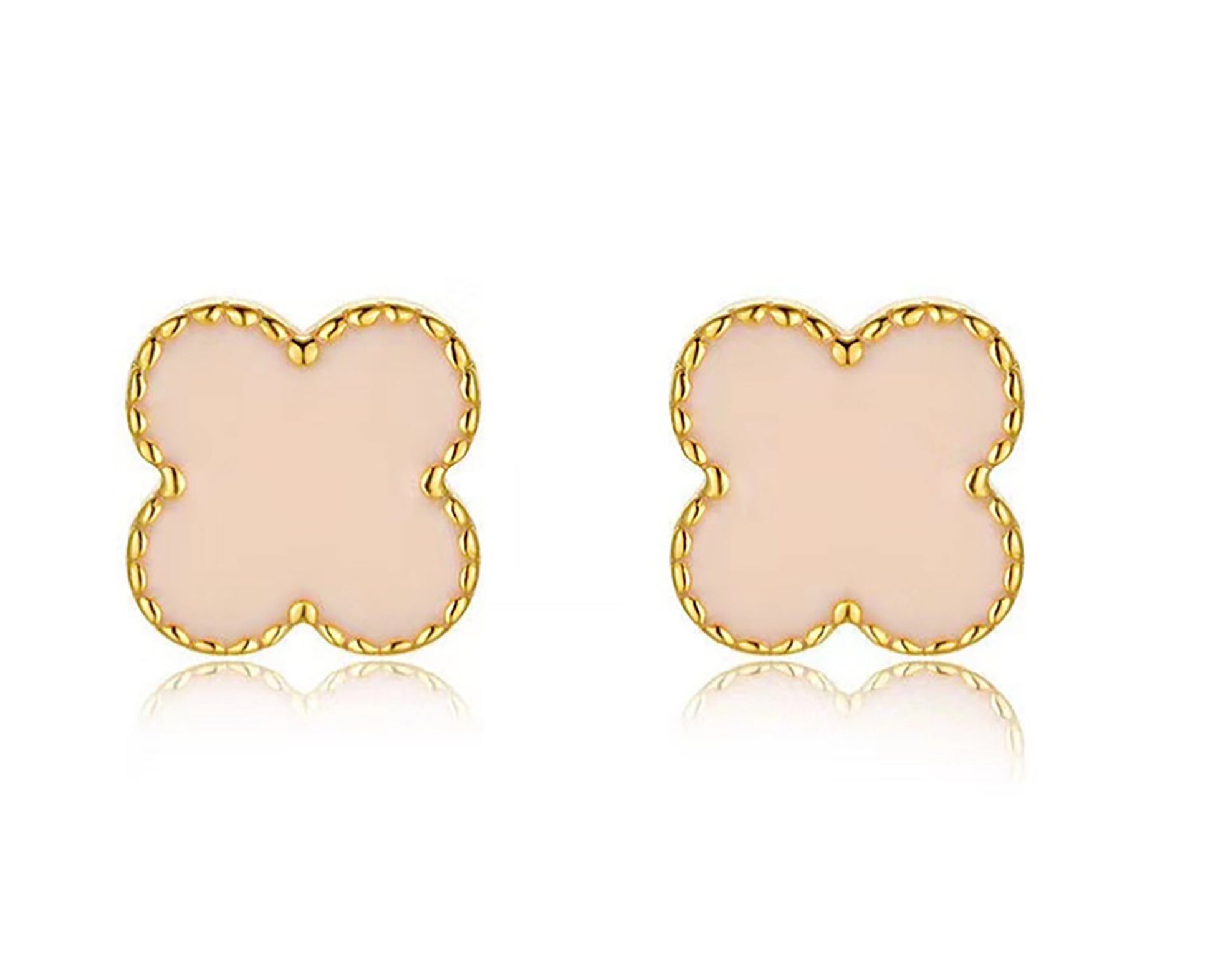 18k Gold Clover Earrings,999 Sterling Silver Clover Earrings