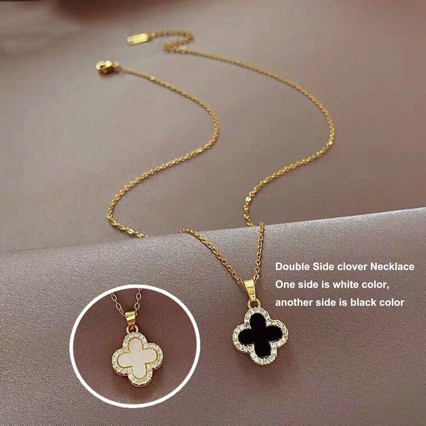 18K Gold Filled CZ Clover Stud Earrings,Gold White Four Leaf Clover Necklace,Clover Earring,Clover Jewelry Set,Minimalist Earrings,Gifts